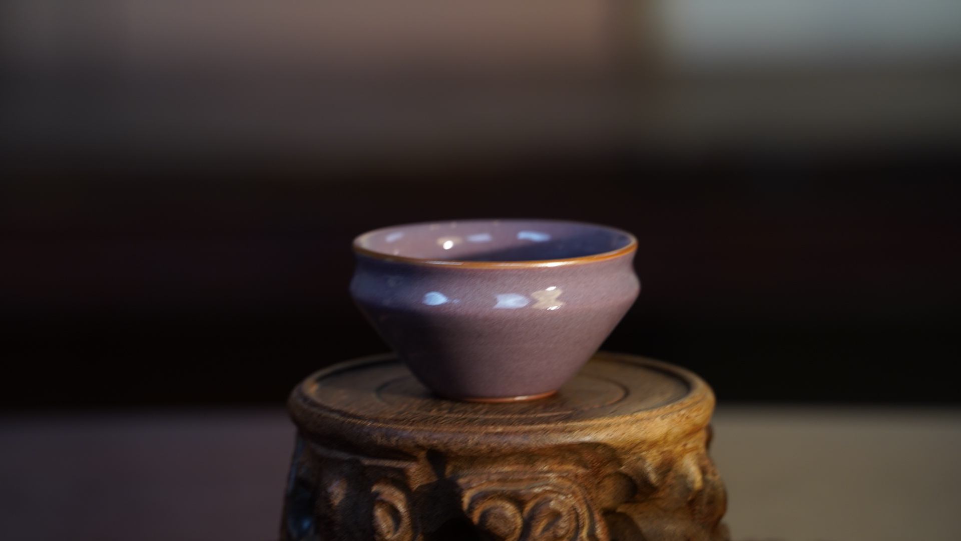 洵堂 紫色折肩杯