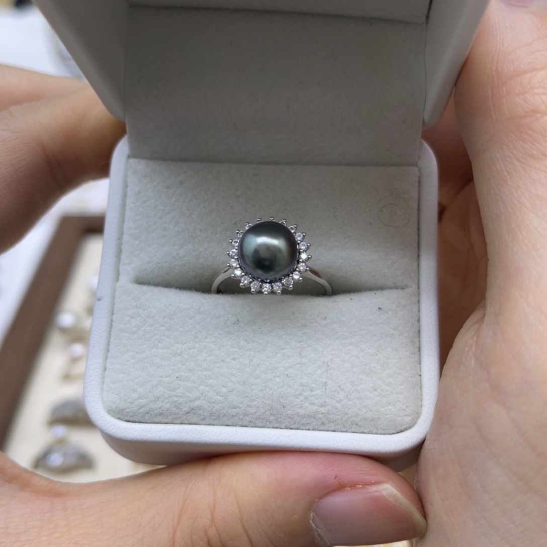 海水珍珠银S925镶嵌戒圈