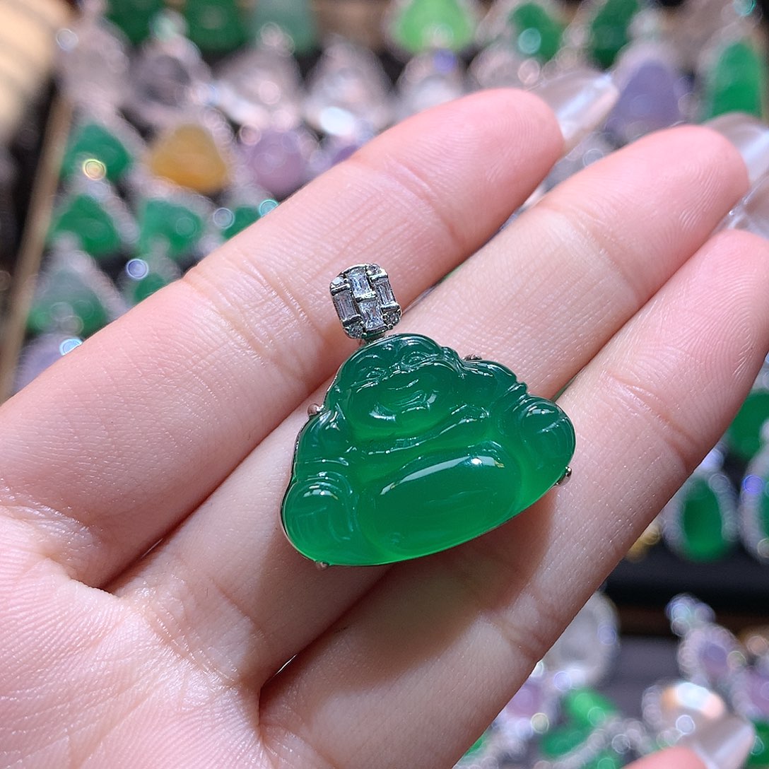 玛瑙/玉髓颈饰银S925镶嵌