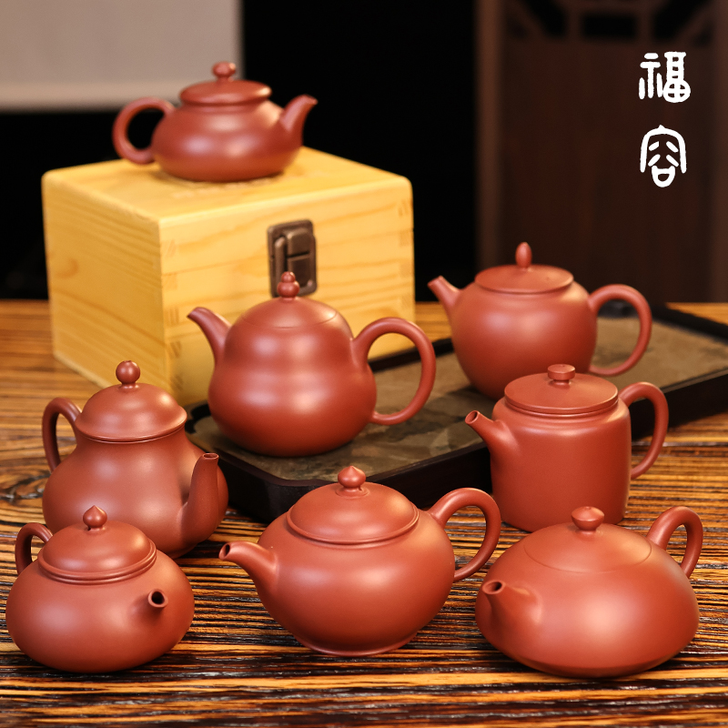 邱桂彪制 纯手工潮州手拉壶 陈腐朱泥 朱泥泡茶壶 茶具 茶器