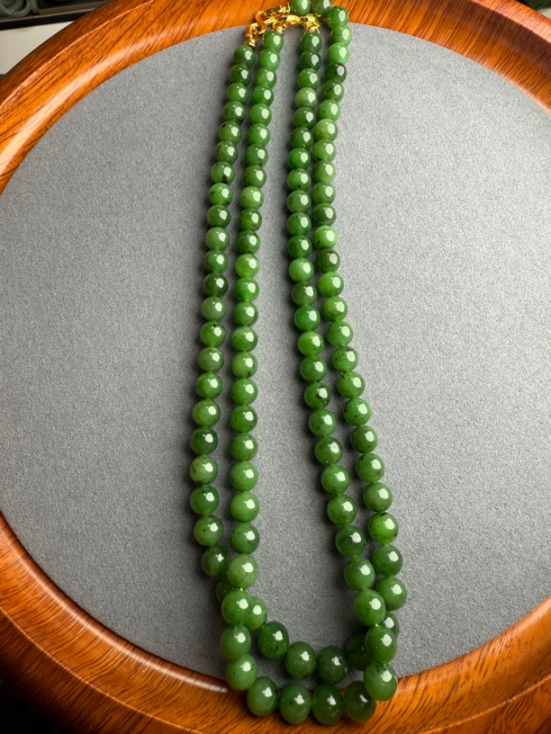 和田玉碧玉深k7-8项链（颜色微区多样性发货拍一发一）