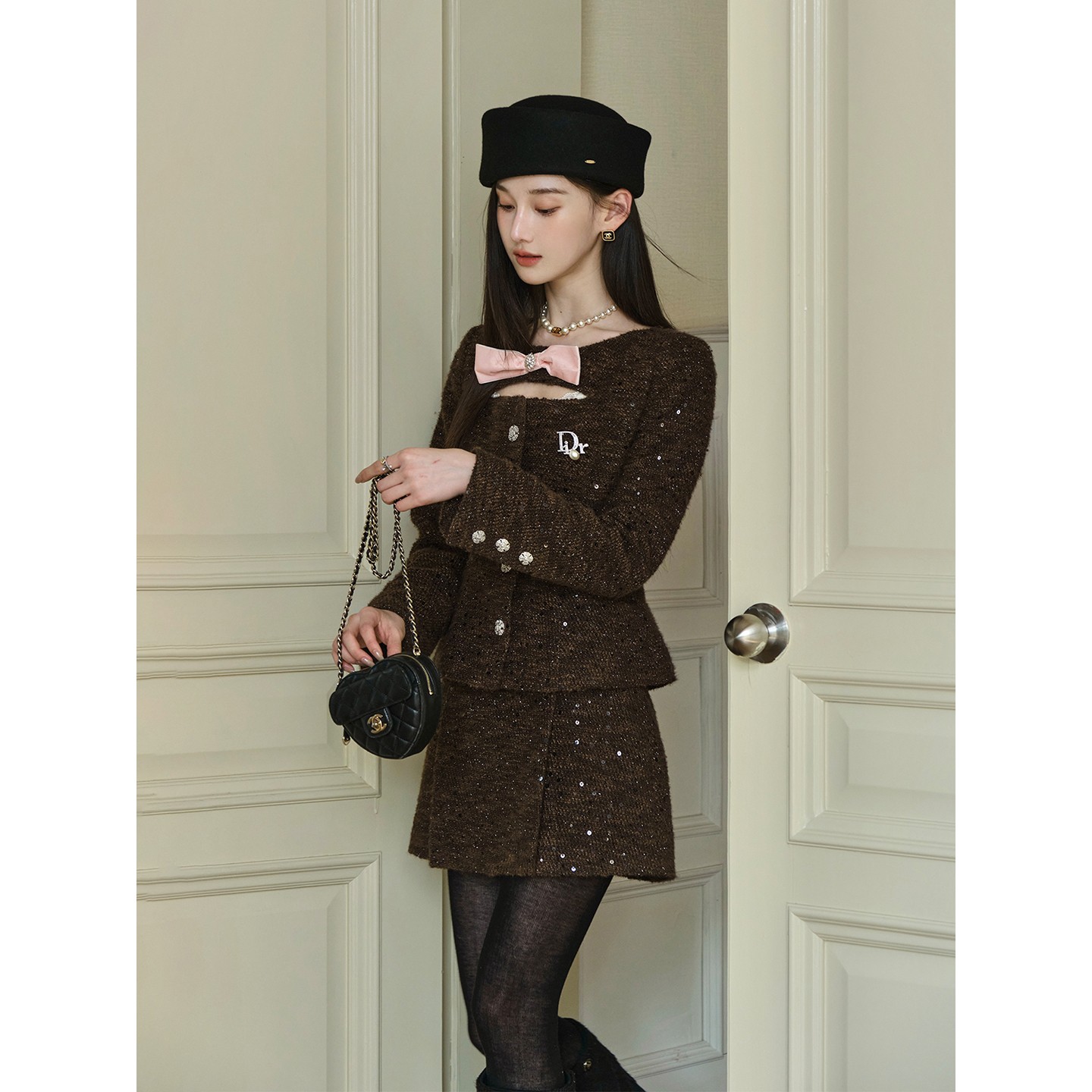 且可ChillCozy 玛奇雅'千金Bouclé'羊毛混纺香风套装