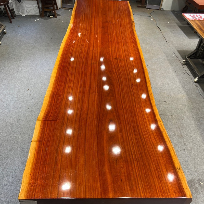 319号 390-109-10 自然边 刚果原木整切实木大板桌茶桌办公桌