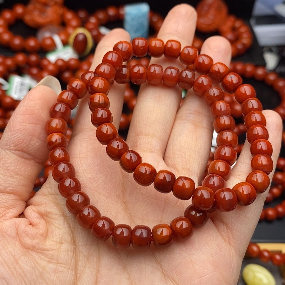 南红玛瑙四川凉山瓦西手串7mm未镶嵌王*花