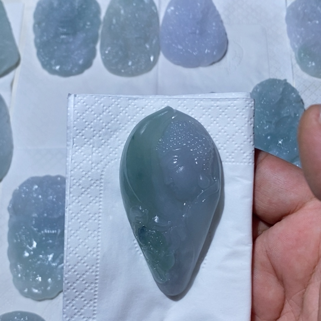 未镶嵌定制翡翠ℒ****缅甸天然翡翠a货花开见佛