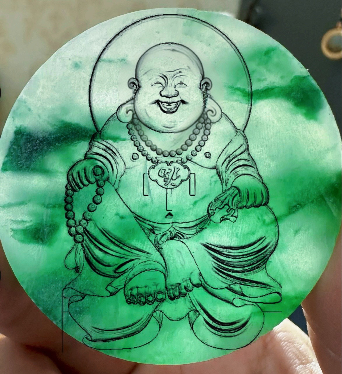 天然玉石非洲翠冰飘花独龙玉定制俏色巧雕挂件纯手工雕刻