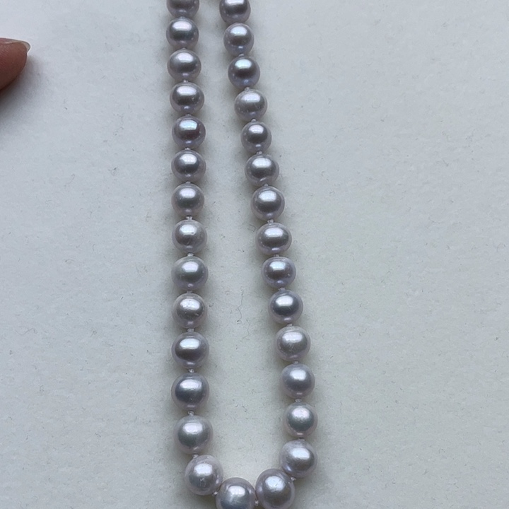淡水珍珠颈饰未镶嵌卡8➕极光高级灰炫绿