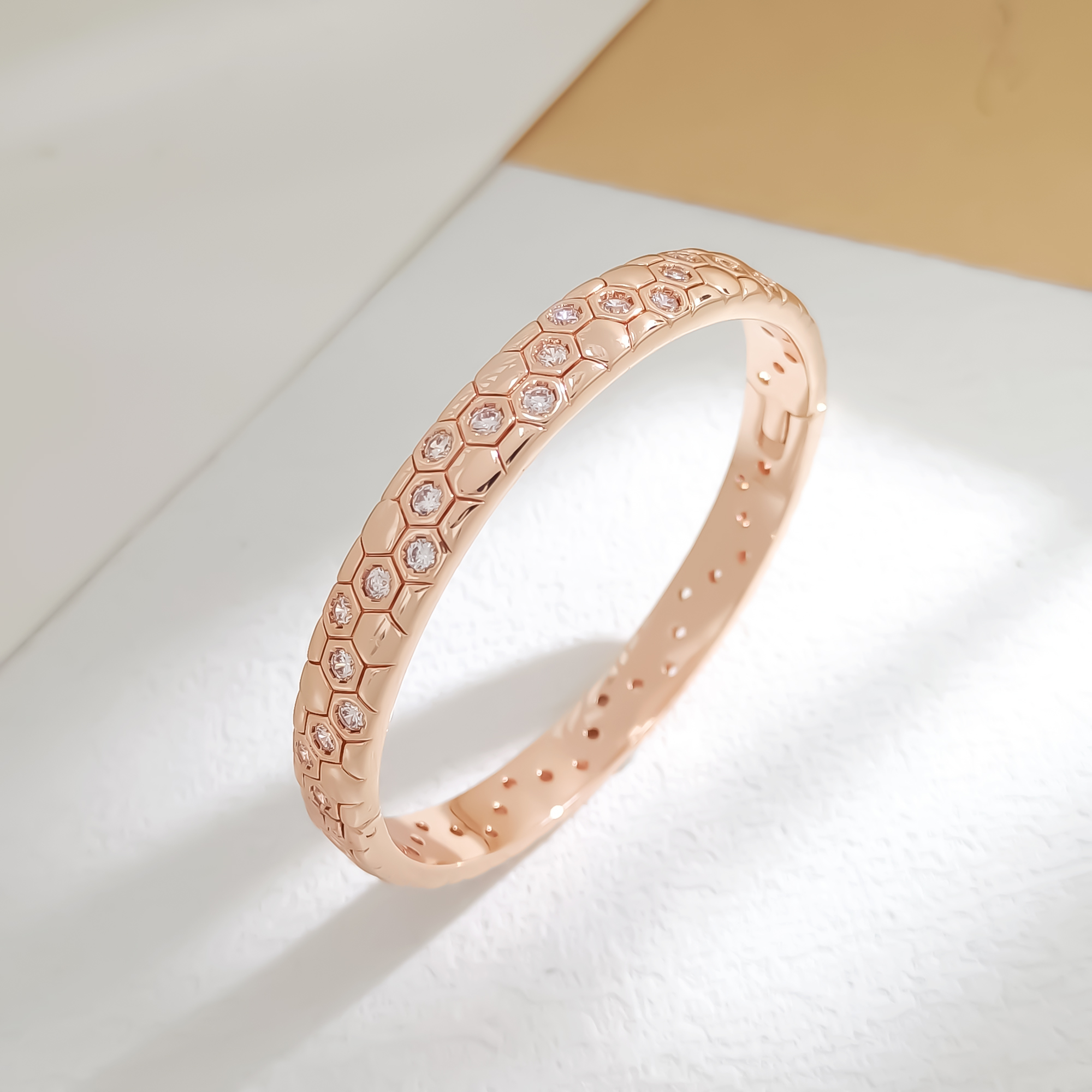 铜合金合成锆石手镯 VWDS-010018【雪巢蜂语】手镯简约精致小众时尚