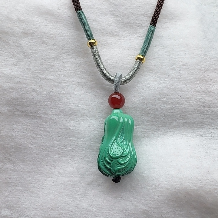 尺寸：24.5/16/14➕雕刻绿百财吊坠