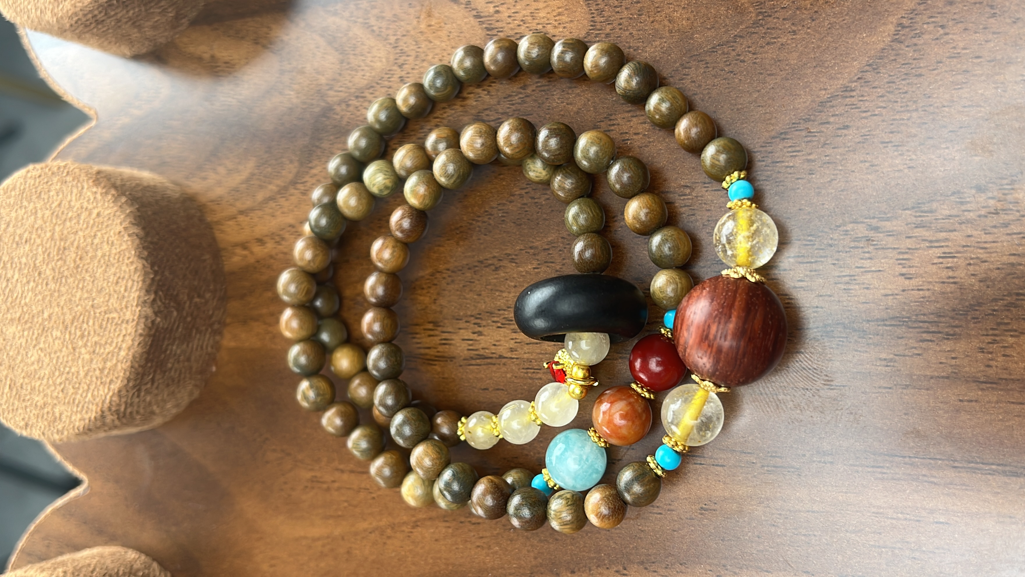 【CPM】新款绿檀原创DIY手串手链紫光檀跑环 055