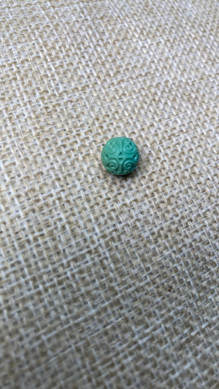 原矿绿松石雕刻圆珠