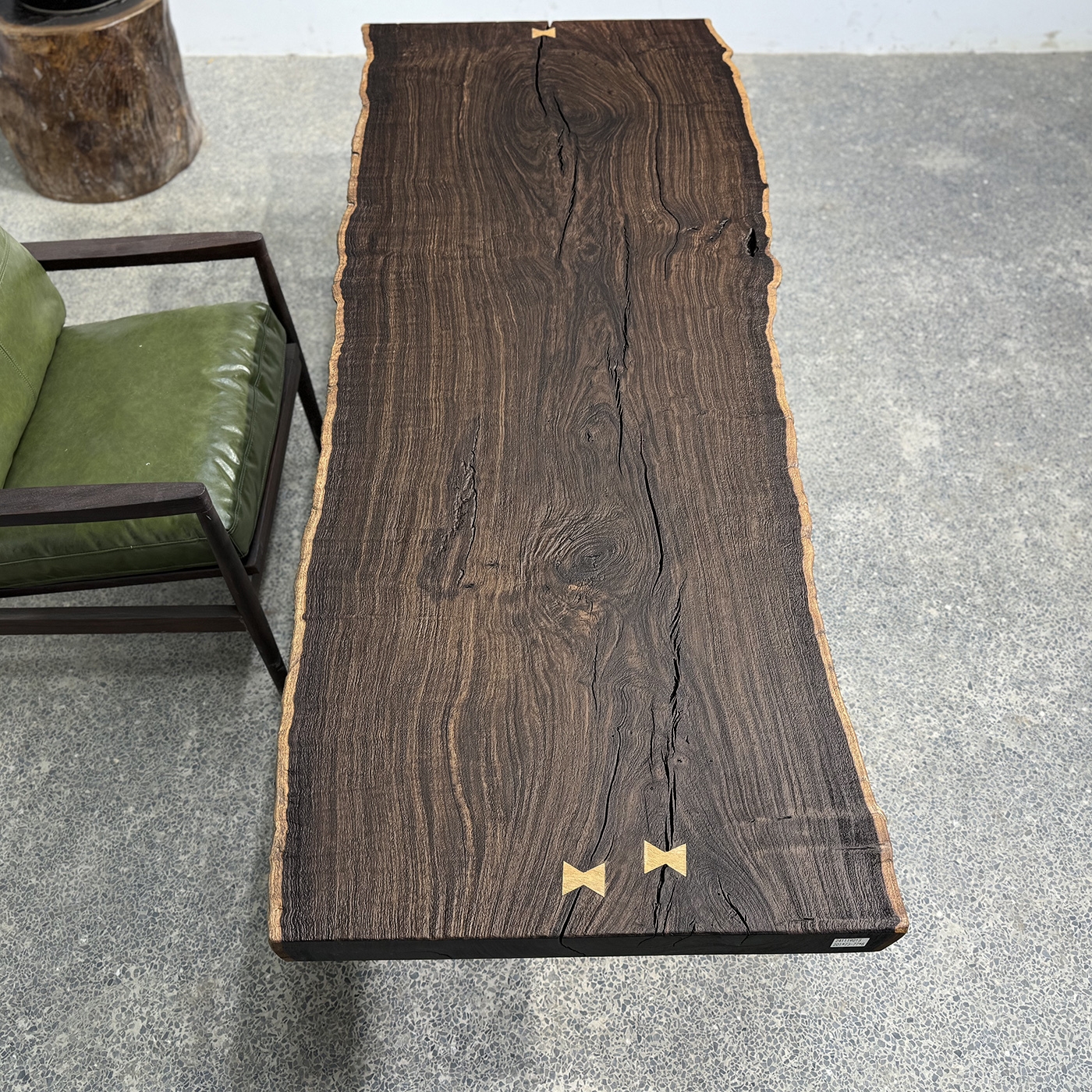 黑檀实木大板桌办公茶台 诧寂风冲砂 送支架