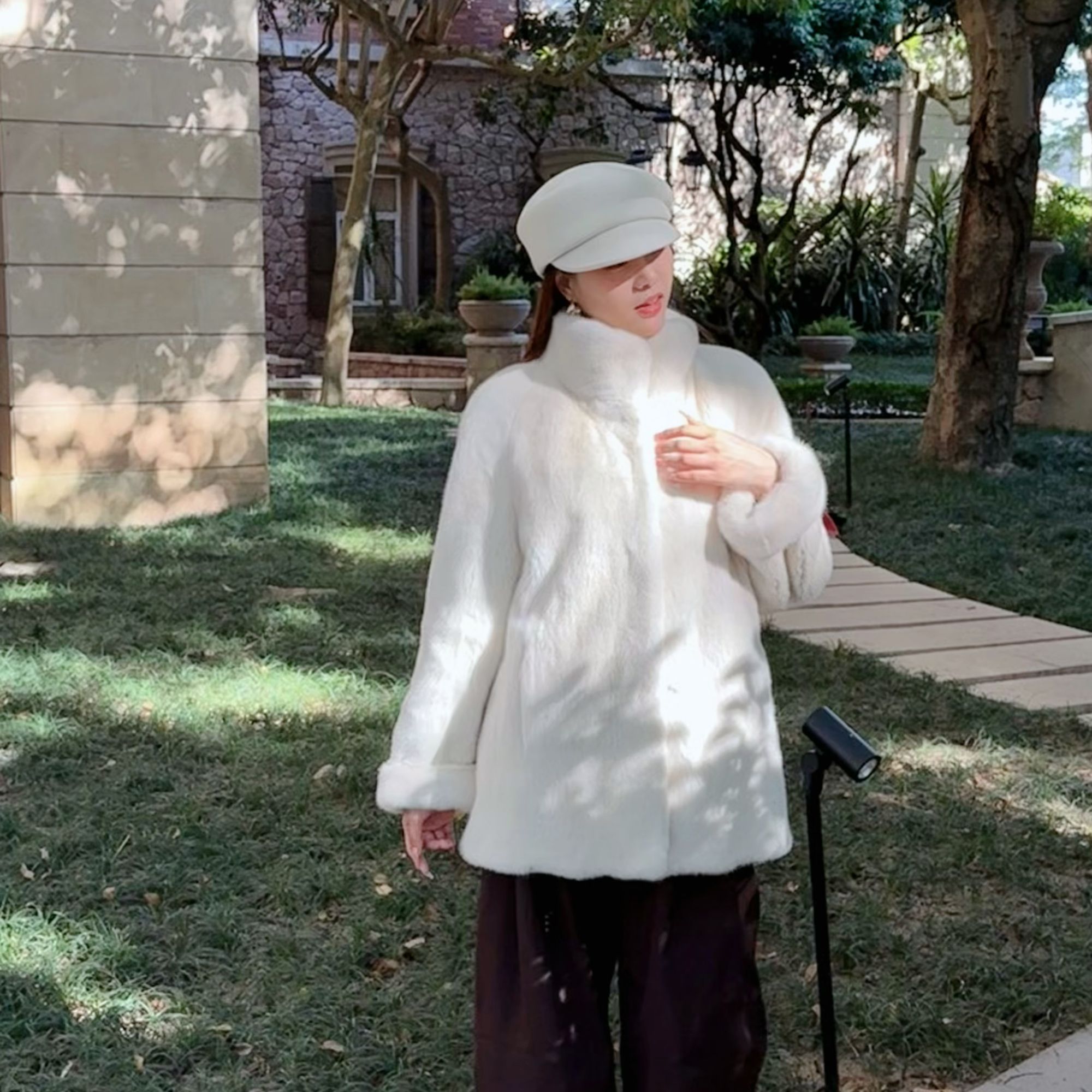 BIKKBLANC【佛罗伦萨】进口水貂立领貂毛长水貂外套貂皮大衣6005苗