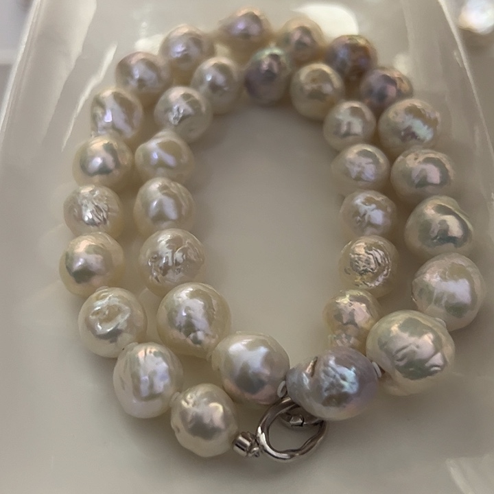 淡水珍珠银S925镶嵌项链