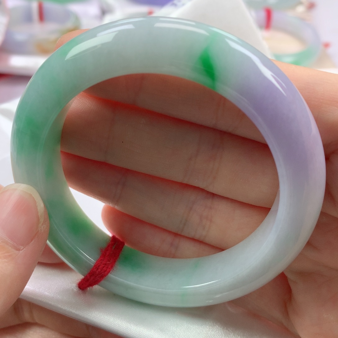 翡翠手镯未镶嵌缅甸天然翡翠手镯54圈口