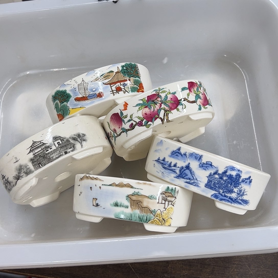 紫砂花盆36号瑕疵5个10/8/3.5cm