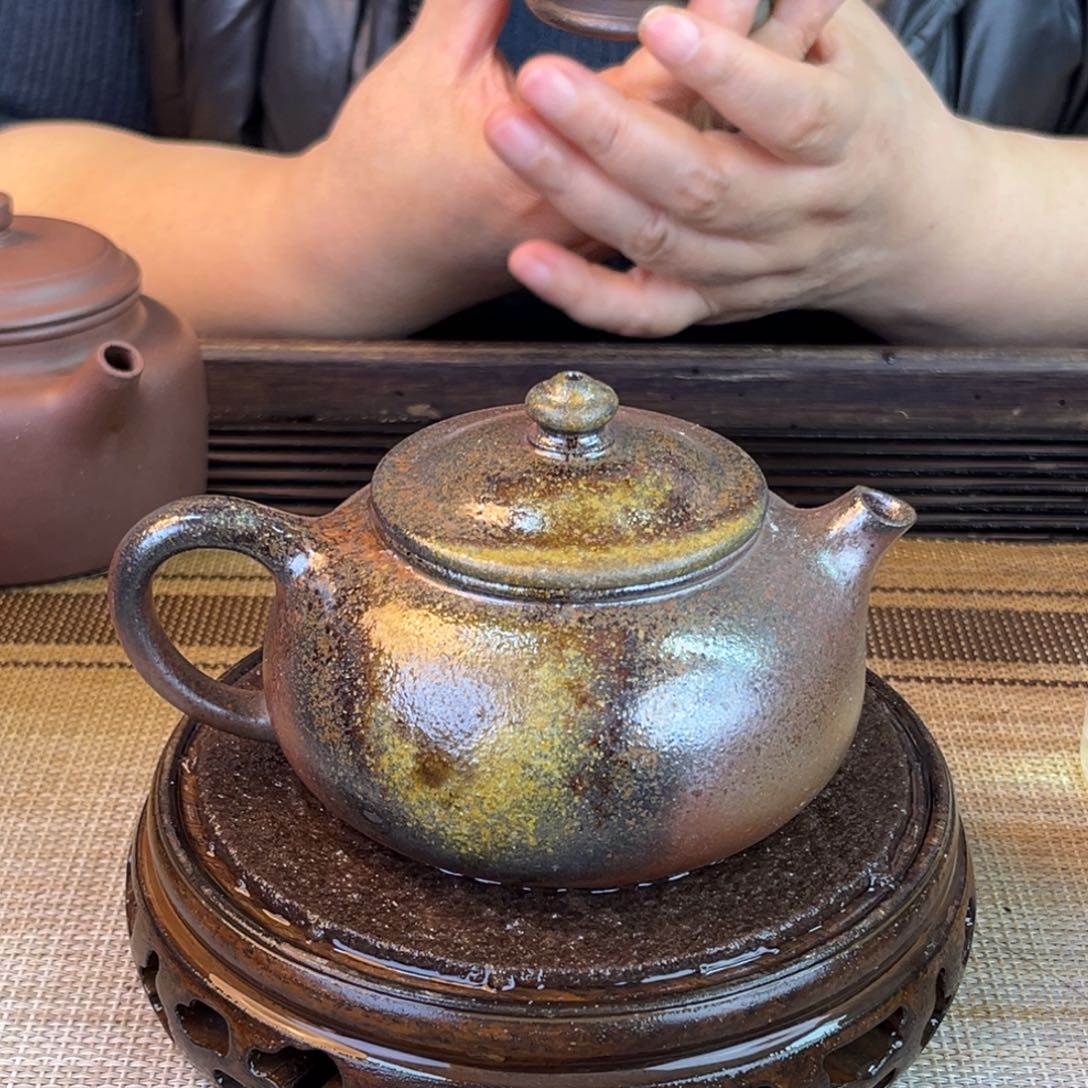 茶壶紫砂底槽清柴烧220cc