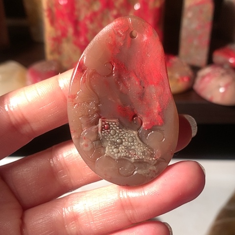 昌化石昌化鸡血石挂件