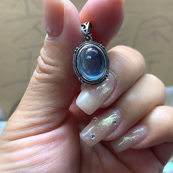 水晶水晶吊坠银S925镶嵌