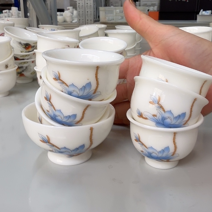 孤品高端系列羊脂玉茶杯六个客杯➕一个主人杯