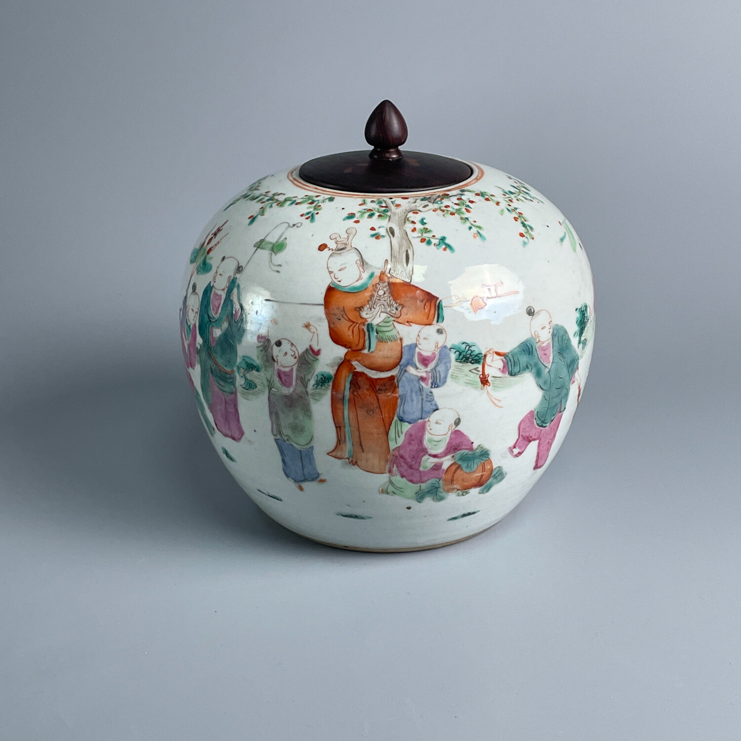 瓷器/古董同治粉彩加官进爵西瓜罐M2XLQ003389/收藏/文物/绣花张