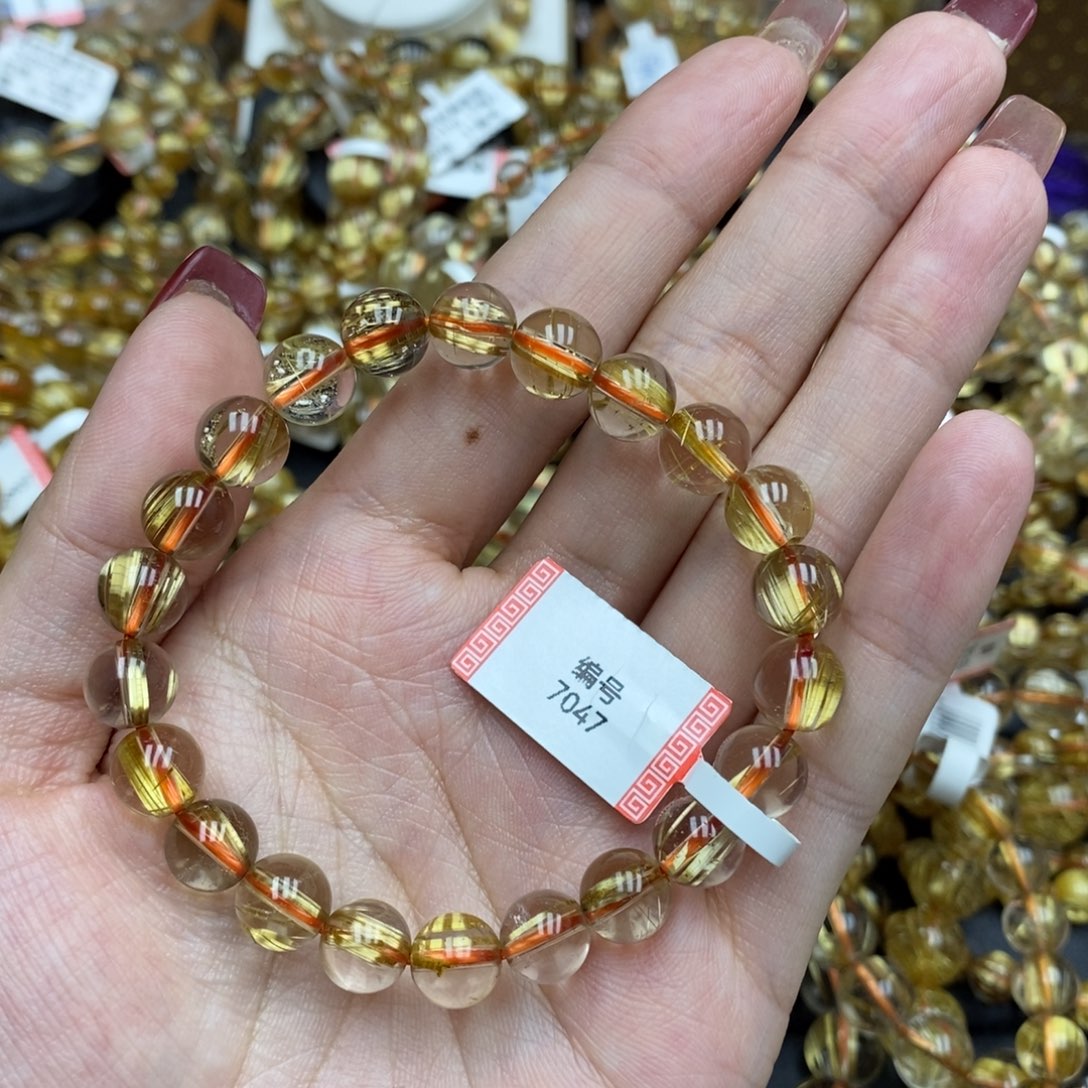 发晶手串未镶嵌卓慕水晶钛7047J20