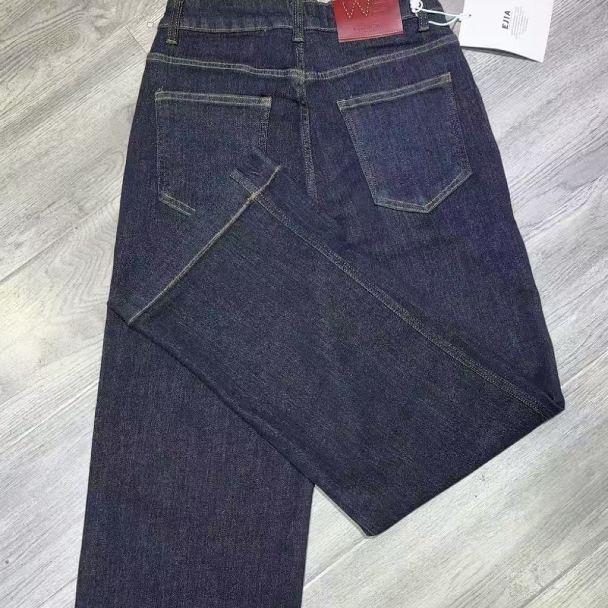 秋季高端女士高腰高弹力休闲牛仔直筒裤百搭款