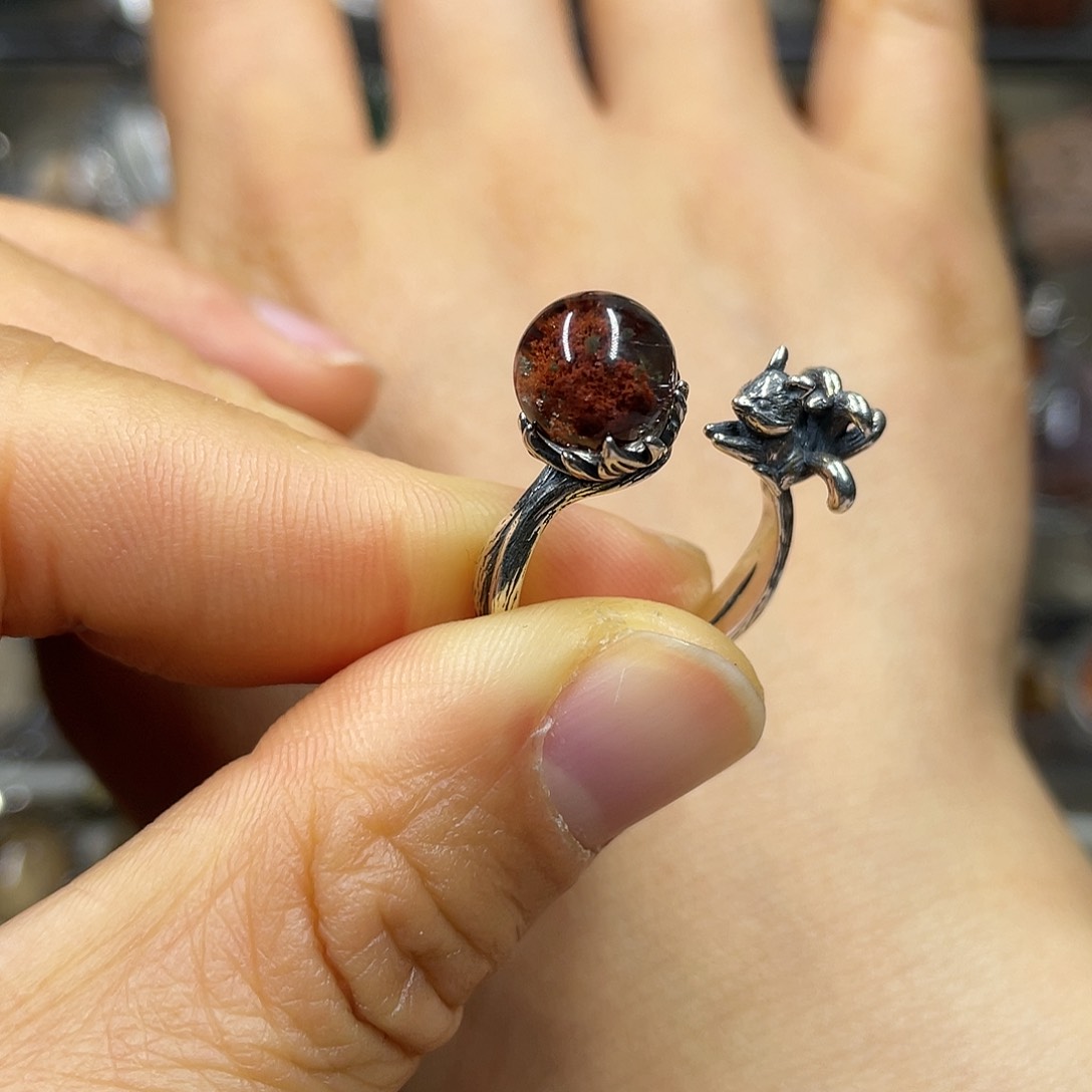 【闪购商品】水晶珠宝半成品银S925镶嵌戒指