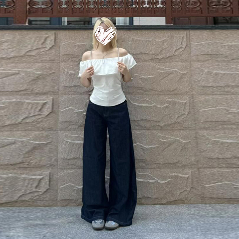 【青青】大码气质一字肩短袖t恤女2025法式胖MM遮肉显瘦上衣7519