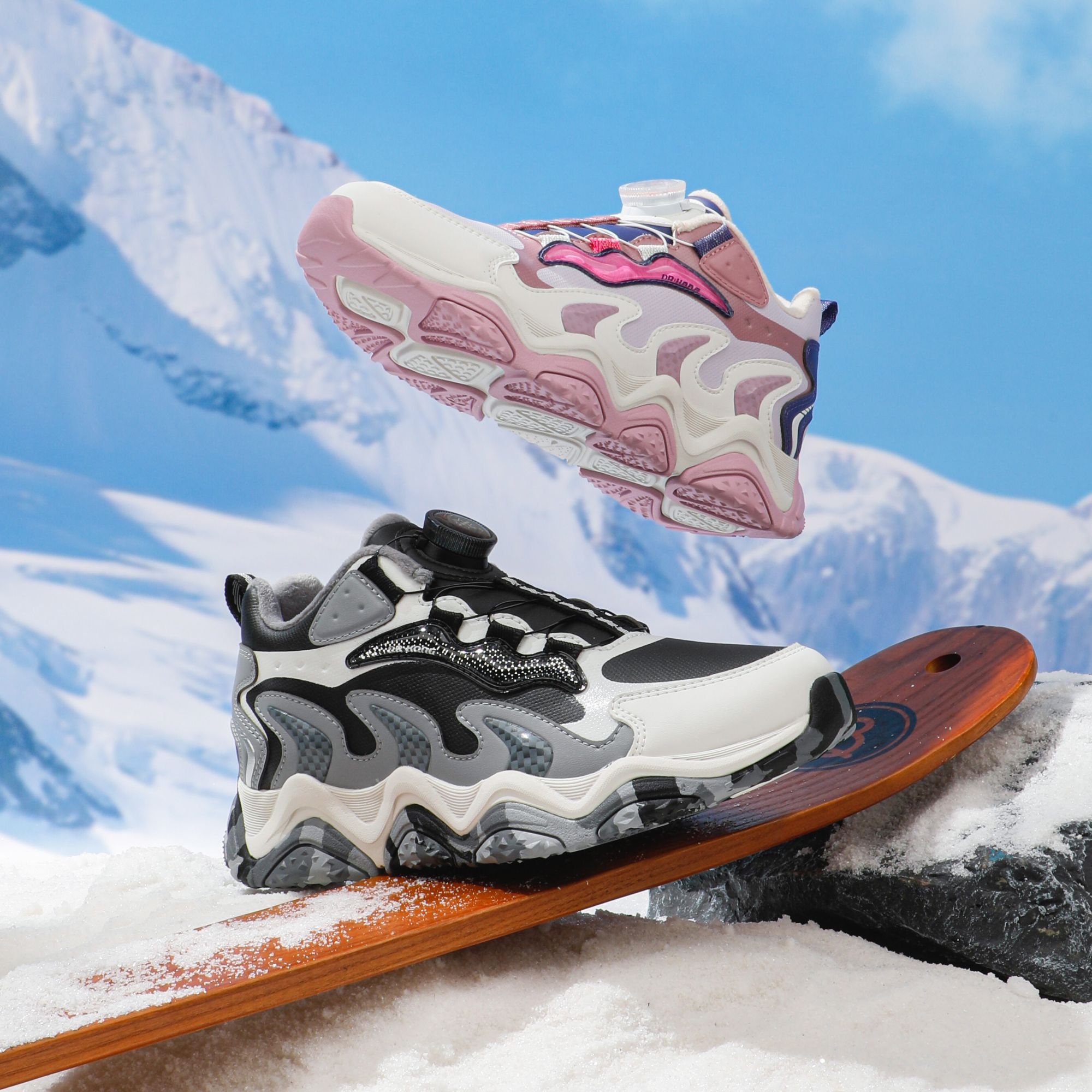 Dr.Kong/江博士童鞋冬季加绒保暖防滑耐磨轻便户外运动鞋旋钮扣鞋