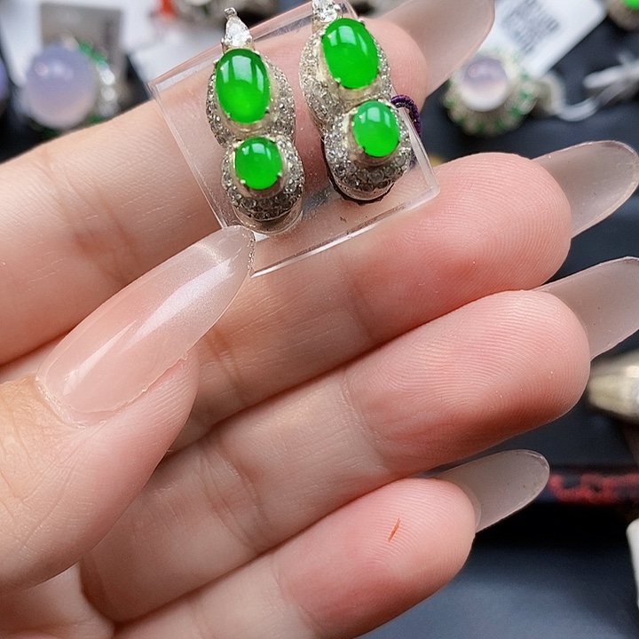 翡翠银S925镶嵌戒指