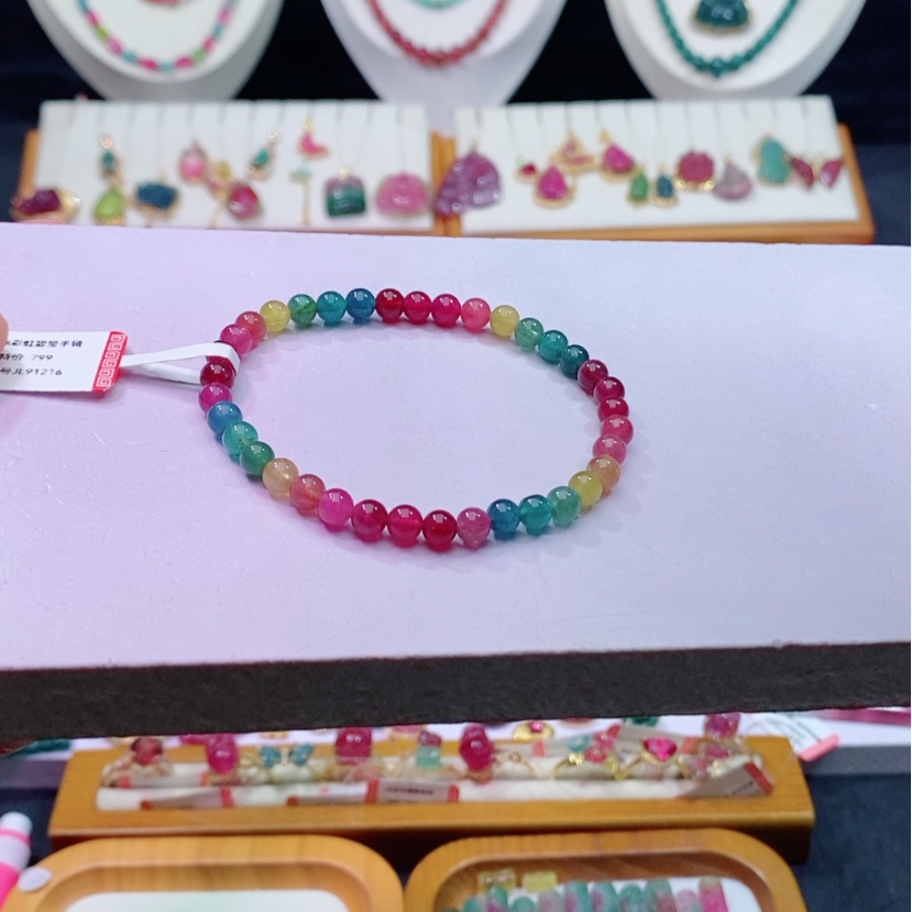 【闪购商品】碧玺碧玺m未镶嵌彩虹手链