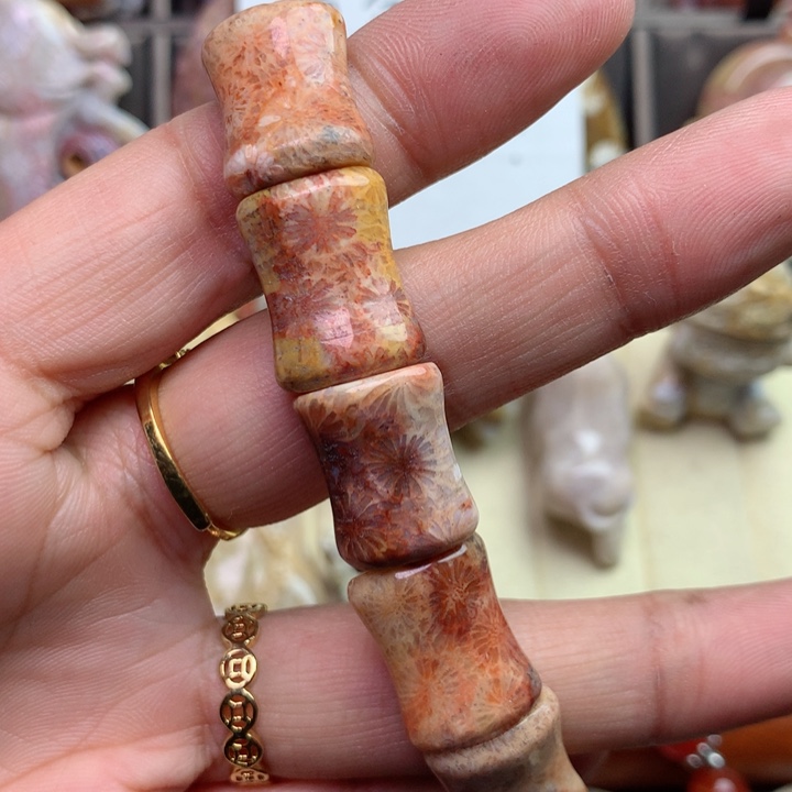 硅化珊瑚（珊瑚玉）颈饰未镶嵌