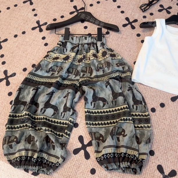 现货MZ.儿童中性薄款凉快轻薄休闲宽松百搭防蚊裤1886