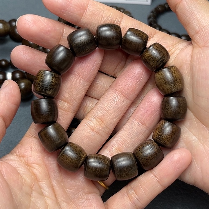 沉香手串快****8白棋玉化