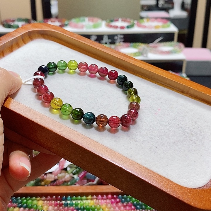 碧玺手链未镶嵌天然碧玺7.7毫米