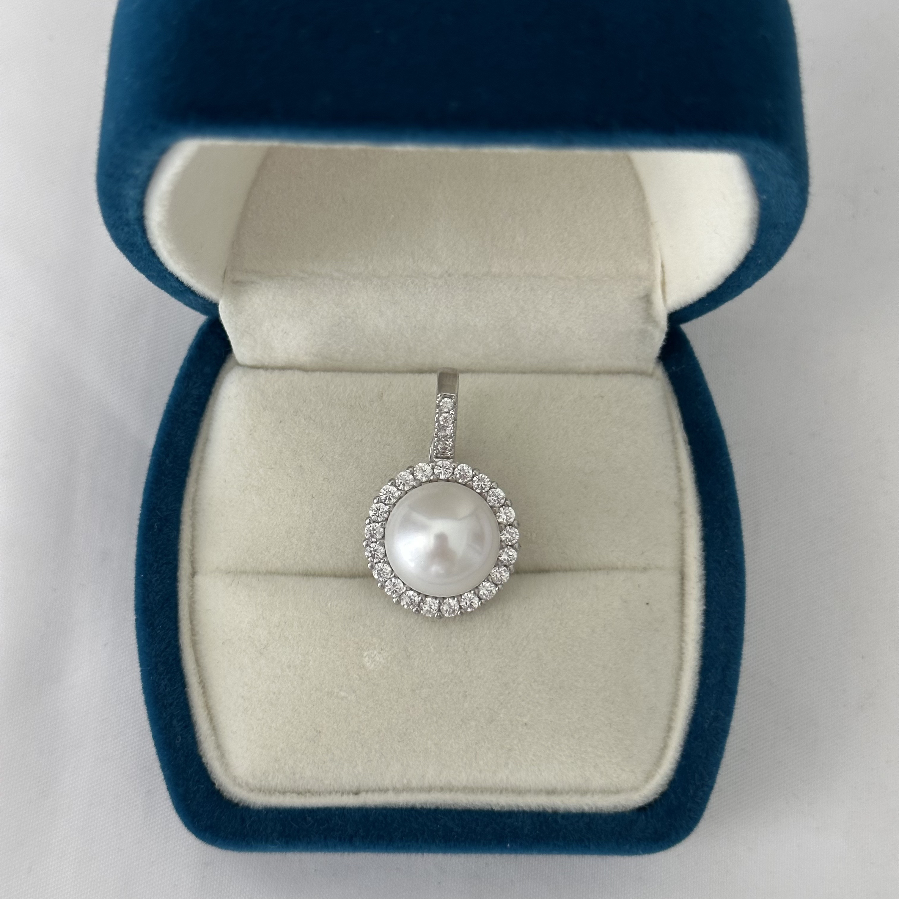 天然淡水珍珠12-13mm极光白珠太阳花万能百搭时尚气质吊坠D653