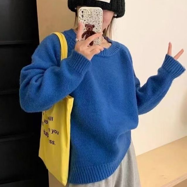 988圆领加厚毛衣