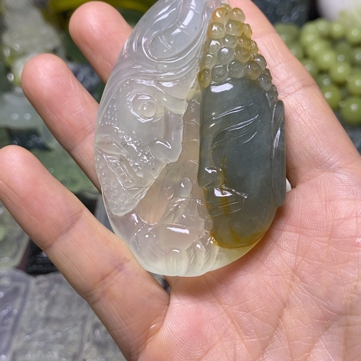 岫玉未镶嵌岫玉挂件城**兽