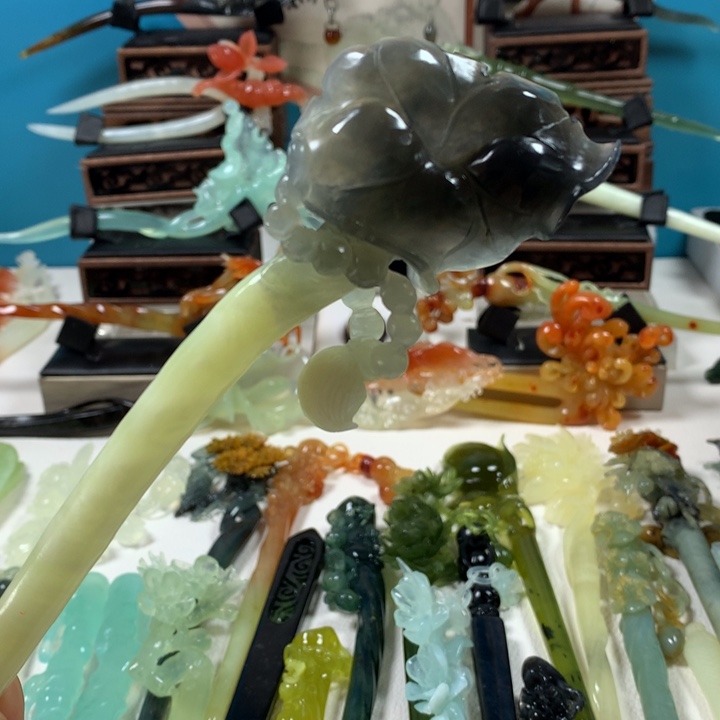 蛇纹石玉发簪未镶嵌