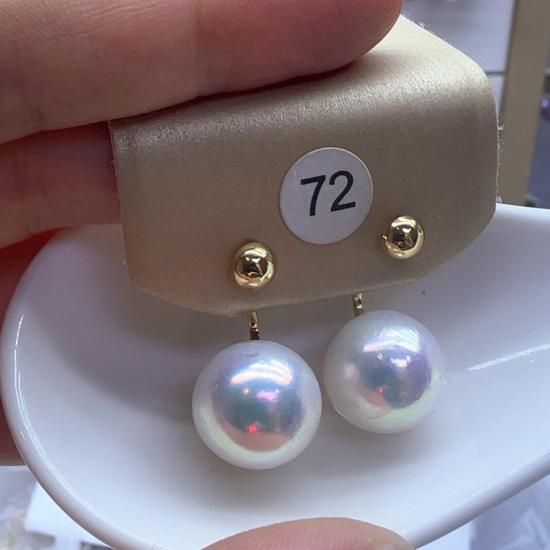 银S925镶嵌淡水珍珠耳饰