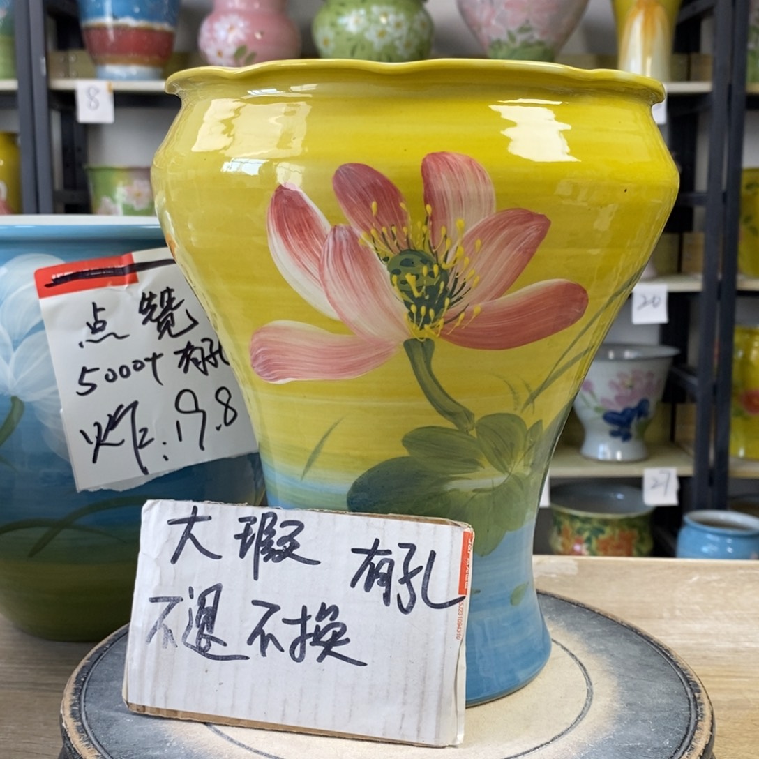 景德镇手工手绘陶瓷花盆