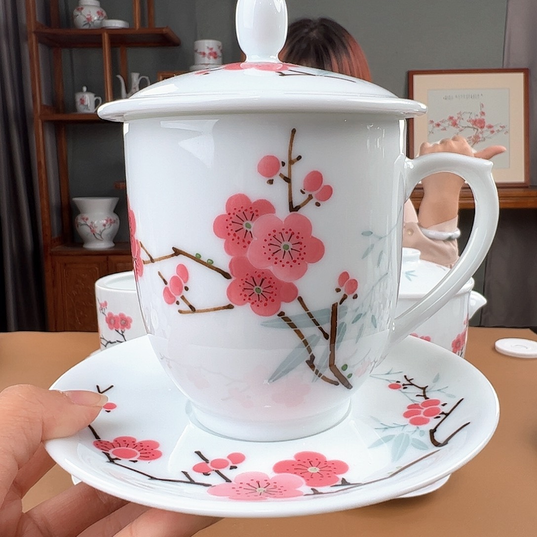 翠竹红梅2号办公杯，茶福利款