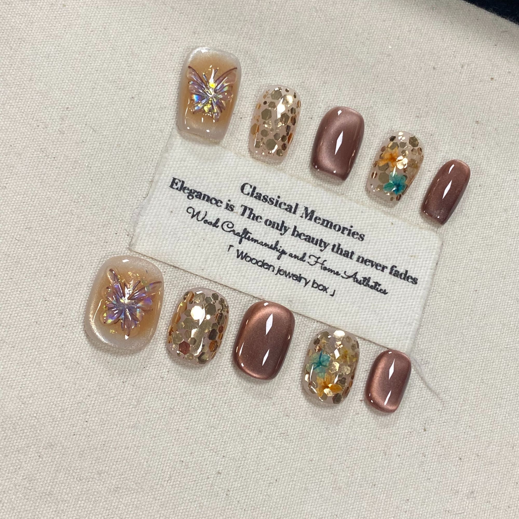 M高货专款【庄周梦蝶】JD1629纯手工轻奢穿戴甲（送工具包）