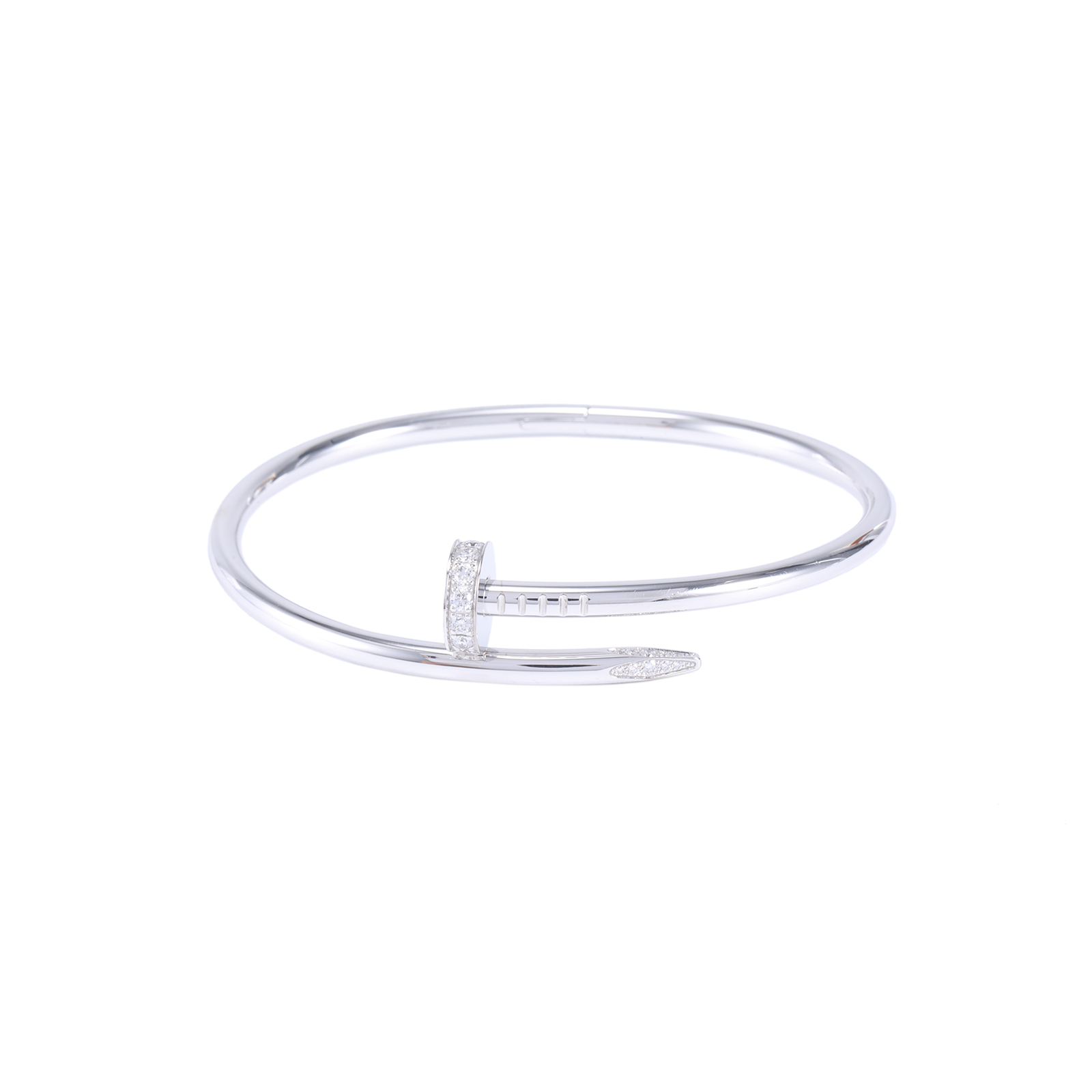 99新 Cartier/卡地亚 【念念活动】钉子 手镯 半钻 18号 18k白金