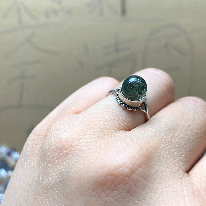 水晶水晶戒指银S925镶嵌