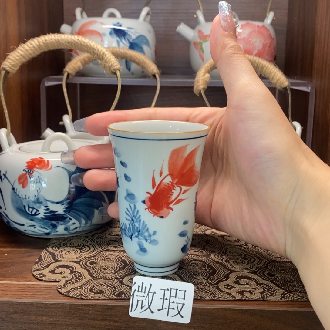 微瑕釉下彩纯手绘手工绘制