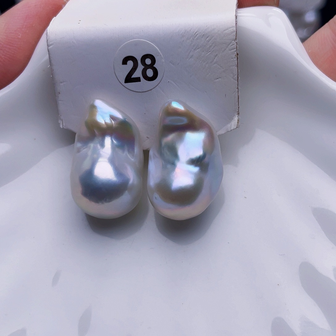 未镶嵌淡水珍珠耳饰呆*