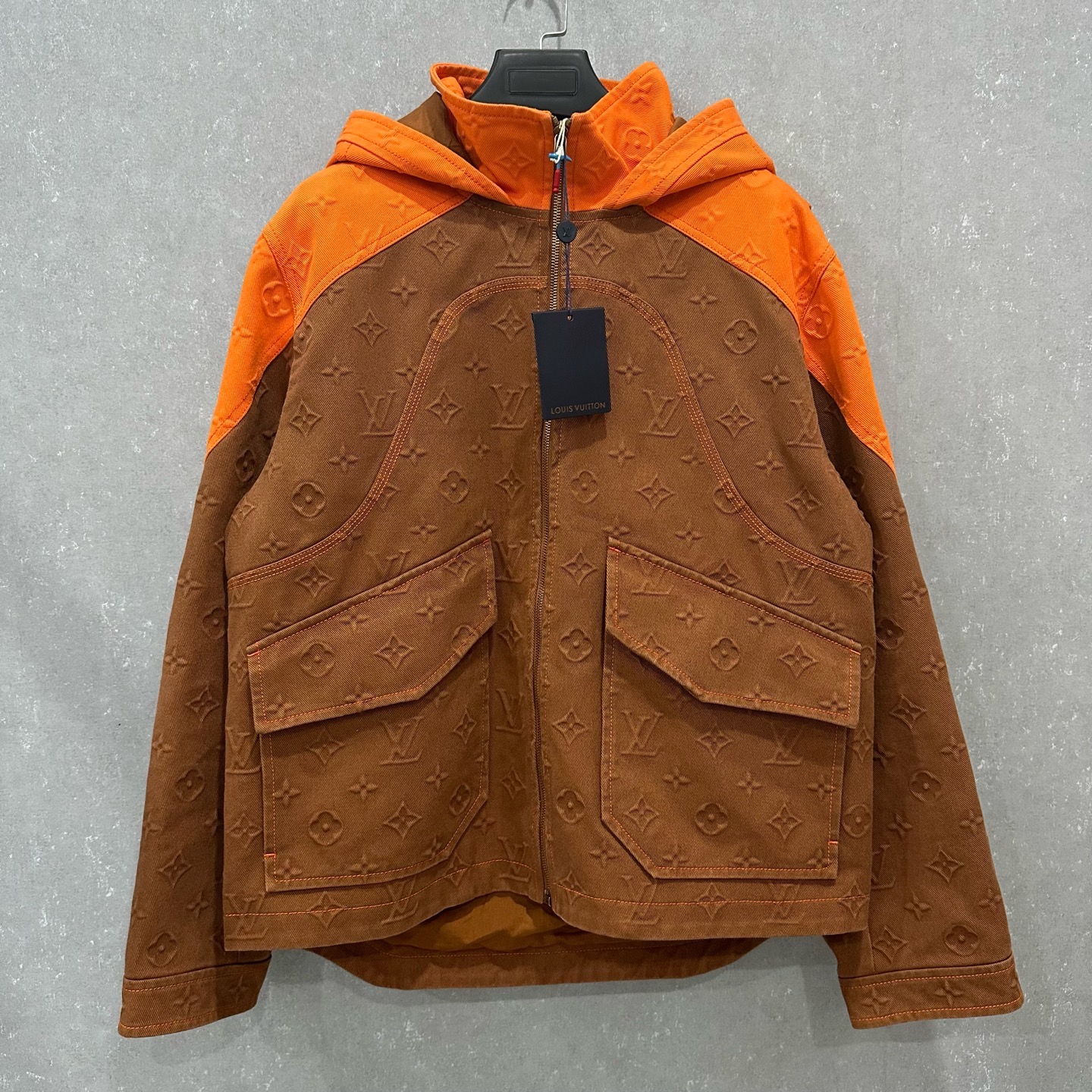未使用 LouisVuitton/路易威登 伐木浮雕满印牛仔外套50码007370