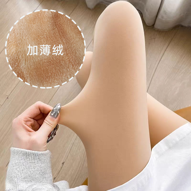 秋冬加薄绒款加厚打底袜肤色加绒